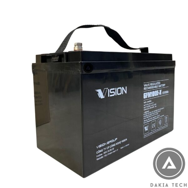 Ắc quy Vision 12V 100Ah Khô Kín Khí 6FM100E-X 2