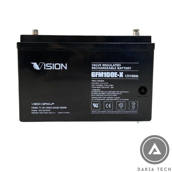 Ắc quy Vision 12V 100Ah Khô Kín Khí 6FM100E-X 1