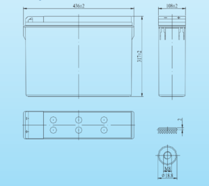 Kích thước ắc quy Vision Model ct12-125x