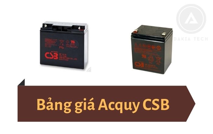 Bảng giá Acquy CSB