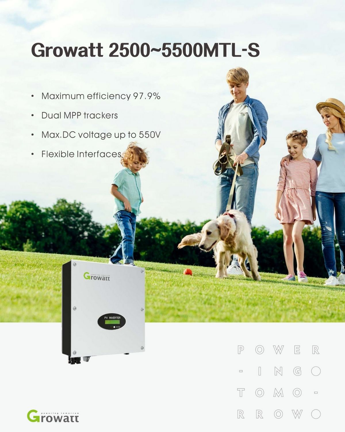 Inverter hòa lưới 1 pha Growatt 2500-5500MTL-S