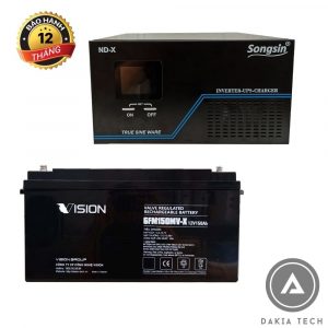 Nơi bán Combo Bộ Lưu Điện SongSin 2KVA và 2 Ắc quy Vision 12V 150Ah