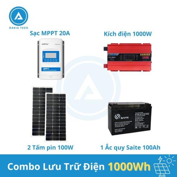 Dakia Tech cung cấp combo Lưu Trữ Điện NLMT 1000Wh