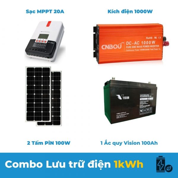 DAKIA Cung cấp Combo Lưu trữ năng lượng mặt trời 1KWh