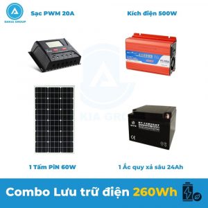 Combo Lưu trữ năng lượng mặt trời 260Wh - Chuyên cho dân dụng