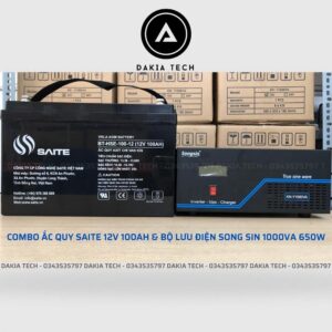 Combo UPS Songsin 1KVA và 1 Ắc quy Saite 12V 100Ah