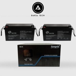 Combo UPS Songsin 2KVA và 2 Ắc quy Saite 12V 150Ah