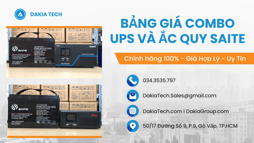 Bảng Giá Combo Bộ Lưu Điện UPS và Ắc Quy Saite Chính Hãng, Mới Nhất 2023