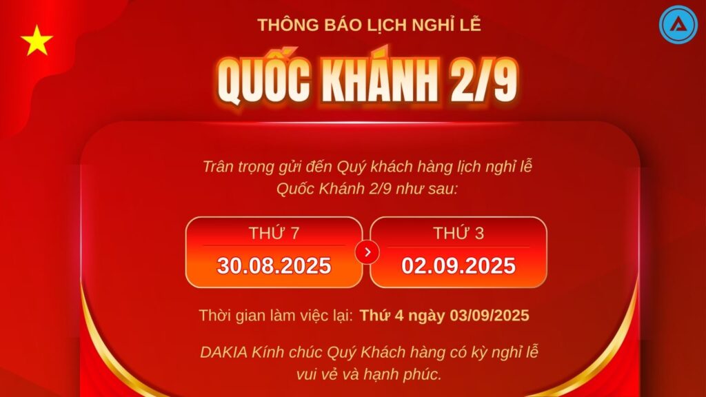 Thông báo lịch nghỉ lễ quốc khánh 2/9