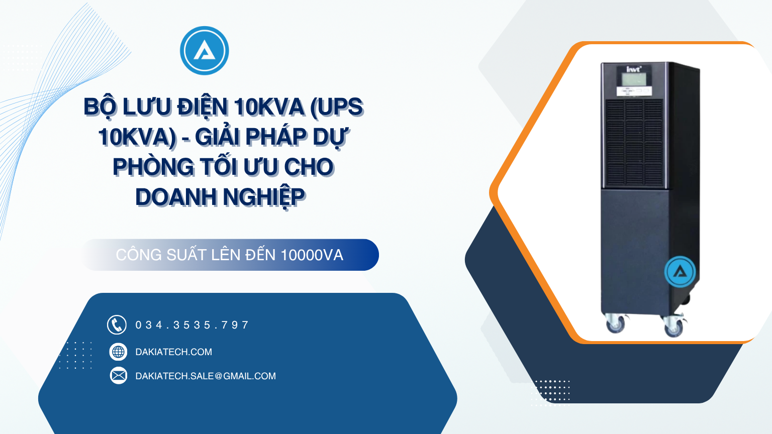 Bộ lưu điện 10KVA (UPS 10KVA) – Giải pháp dự phòng tối ưu cho doanh nghiệp.
