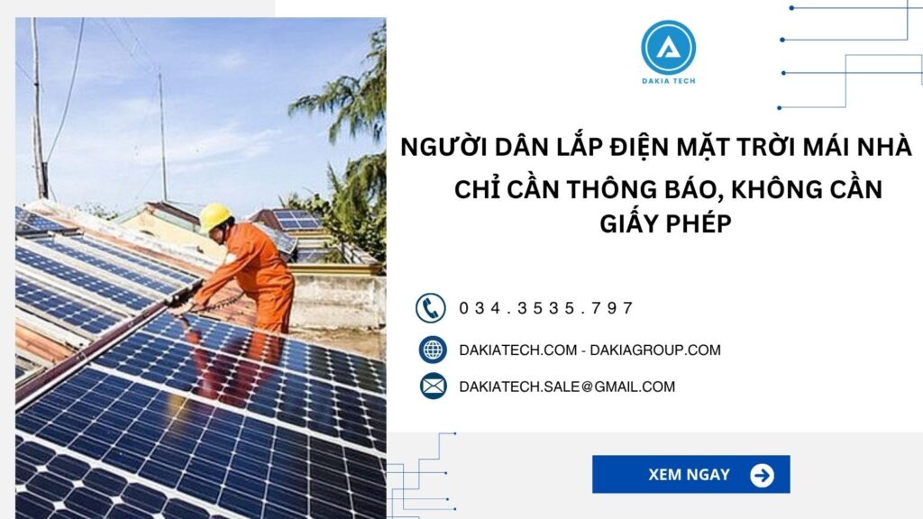 Người dân lắp điện mặt trời mái nhà chỉ cần thông báo, không cần giấy phép