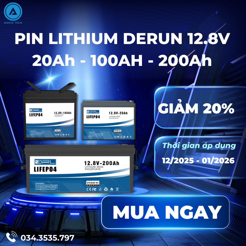 CHƯƠNG TRÌNH KHUYẾN MÃI PIN LITHIUM DERUN – GIẢM NGAY 20% 2 CTKM - Derun