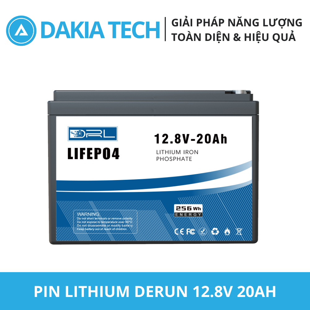 Pin Lithium Derun 12.8V 20Ah (2) Pin Lithium Deurn 12.8V 20Ah