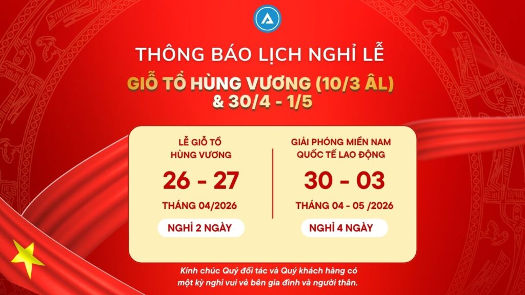 Thông báo lịch nghỉ lễ Giỗ Tổ Hùng Vương và 30/04 - 01/05 1 lịch nghỉ lễ Giỗ Tổ Hùng Vương và 30/04 - 01/05