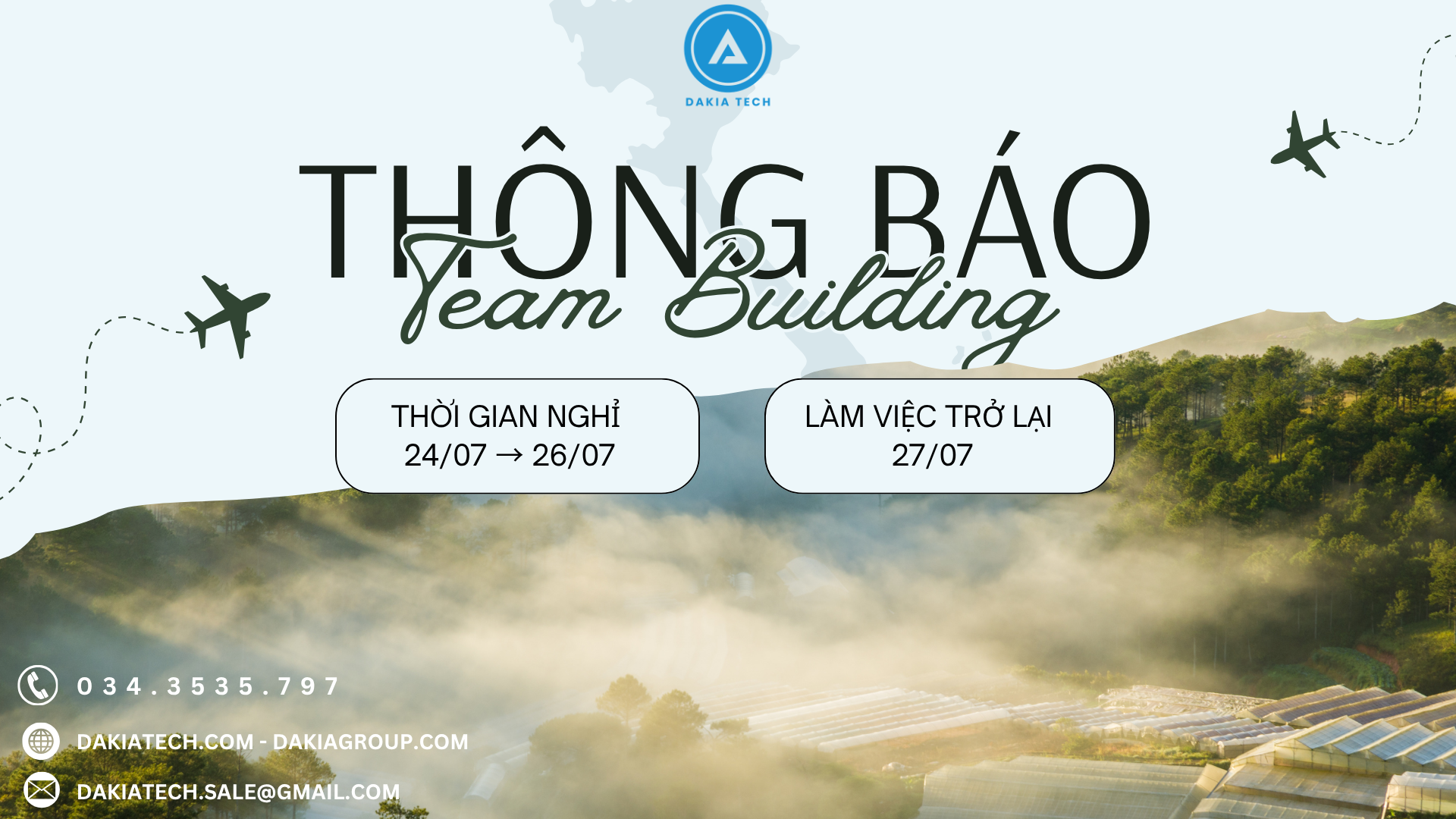 Thông báo lịch nghỉ Team Building năm 2026 2 Thông báo lịch nghỉ Team Building năm 2026