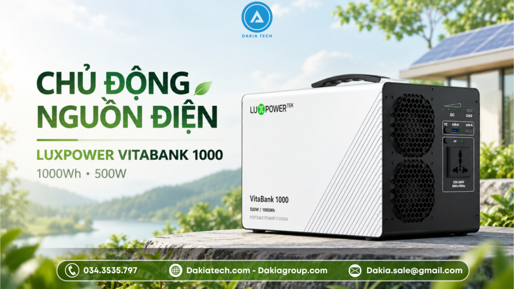 Trạm phát điện di động: Khi nguồn điện không còn bị giới hạn bởi ổ cắm 1 Solar Generator Luxpower VitaBank 1000 – 1000Wh/500W